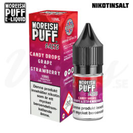 Moreish Puff Candy Drops - Grape Strawberry (10 ml, 10 mg, Nikotinsalt)