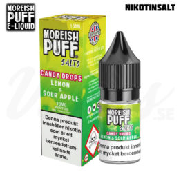 Moreish Puff Candy Drops - Lemon & Sour Apple (10 ml, 10 mg, Nikotinsalt)